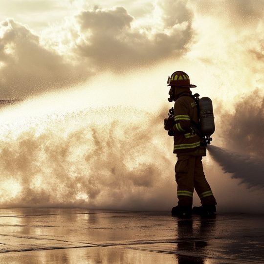 firefighter-spraying-water-stockcake